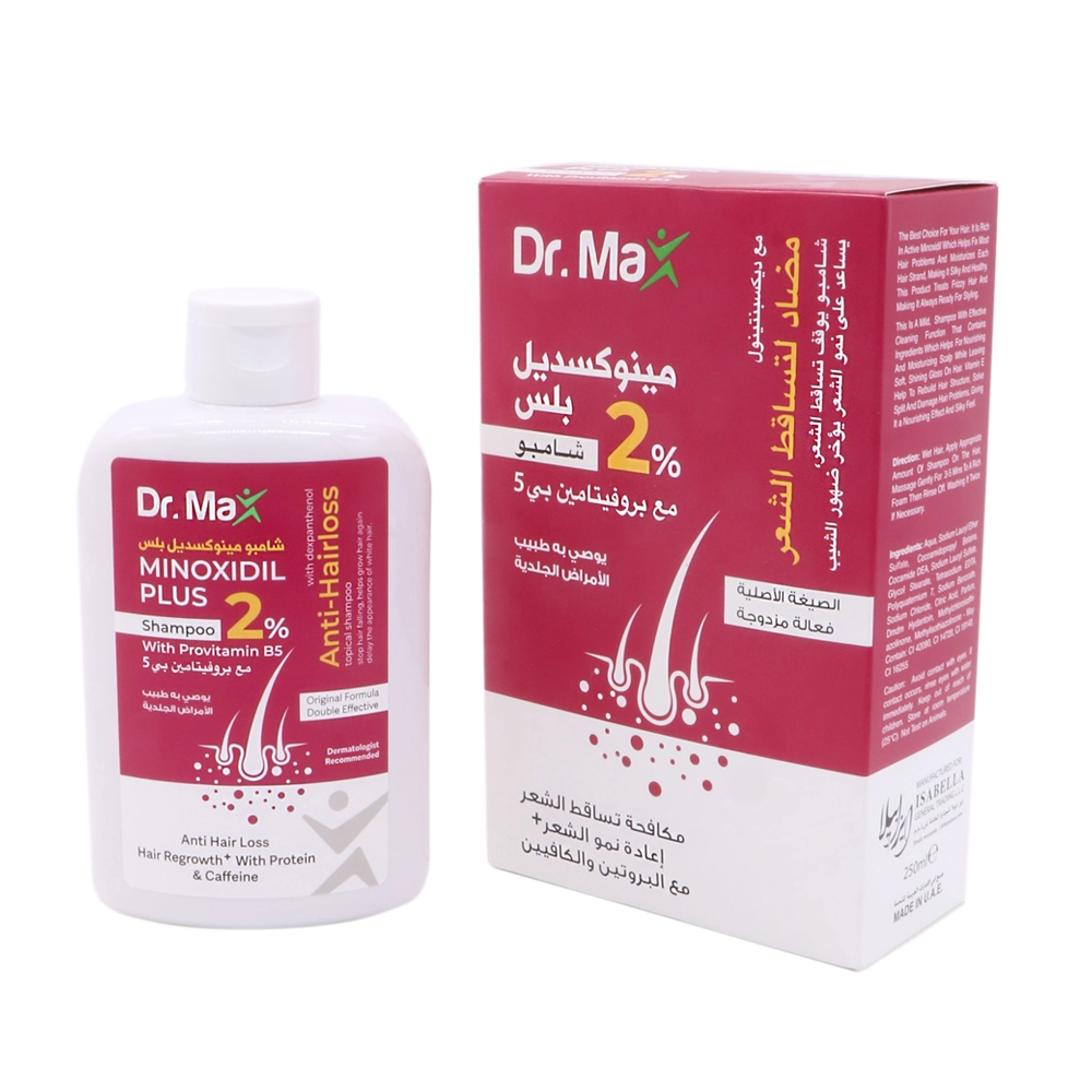 شامپو ضد ریزش مینوکسیدیل پلاس 2 درصد دکتر مکس