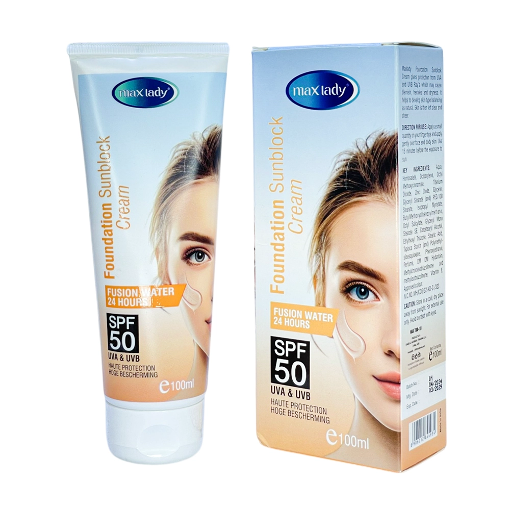 کرم ضد آفتاب SPF50 آبرسان حجم 100 میل مکس لیدی